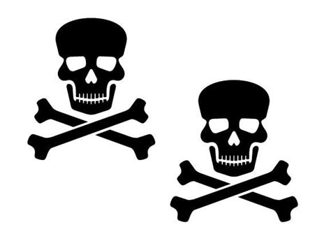 Pirate Skull And Crossbones Decal 2 Pack Boating Nautical Sticker Free