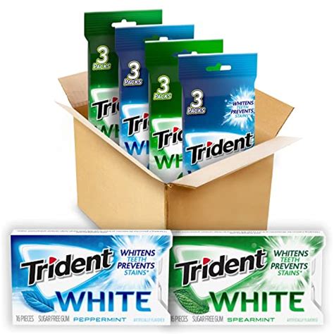 Trident White Sugar Free Gum Variety Pack Peppermint And Spearmint