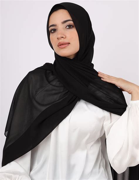 Premium Chiffon Hijab Black Le Voile Americas