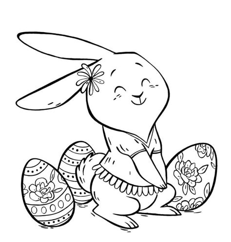 Dibujos De Un Conejo De Pascua Sonriente Para Colorear Para Colorear Sexiz Pix