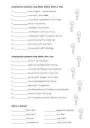 questions worksheets