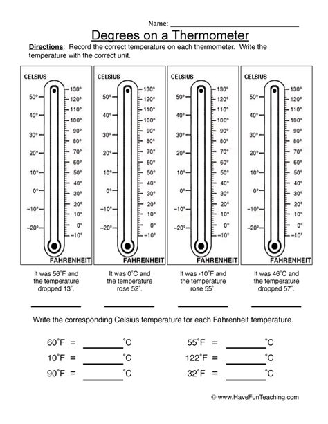 Reading Thermometers Worksheet By Teach Simple