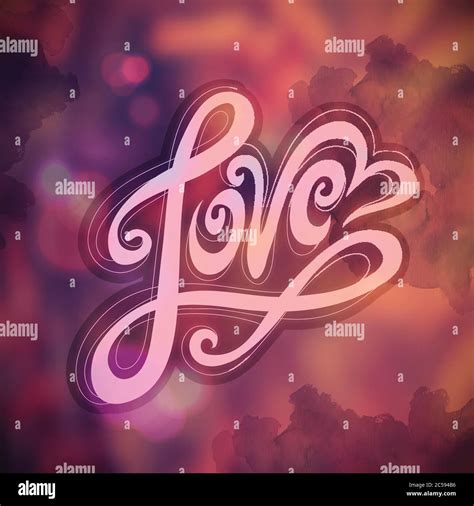 Love Hand Lettering Handmade Calligraphy Stock Vector Image And Art Alamy