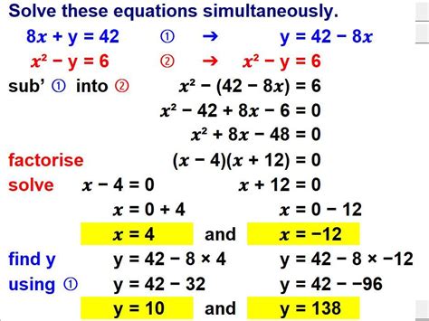 Solve Simultaneous Equations Algebraically Teaching Resources