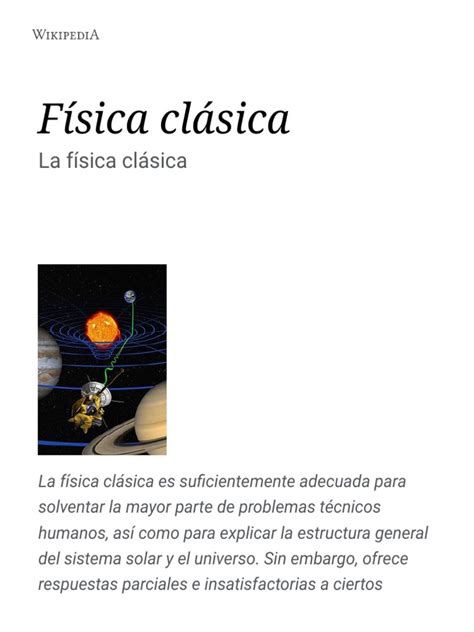 Física Clásica Wikipedia La Enciclopedia Libre Mecánica Cuántica