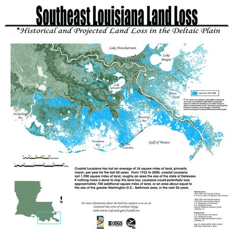 Usgs Louisiana Land Loss Map Restore The Bayou Bienvenue Wetlands