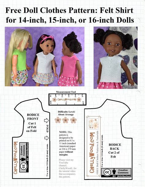 Free Printable Sewing Patterns For 14 Inch 15 Inch And 16 Inch Dolls
