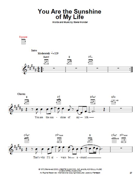 Tabs and sheet music search engine. You Are The Sunshine Of My Life | Sheet Music Direct