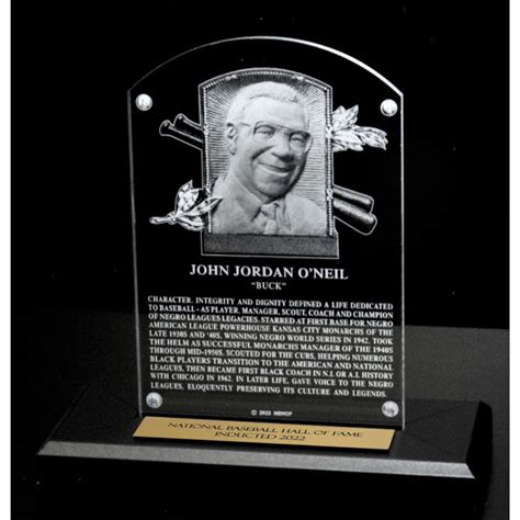 Buck Oneil Acrylic Replica Hall Of Fame Plaque