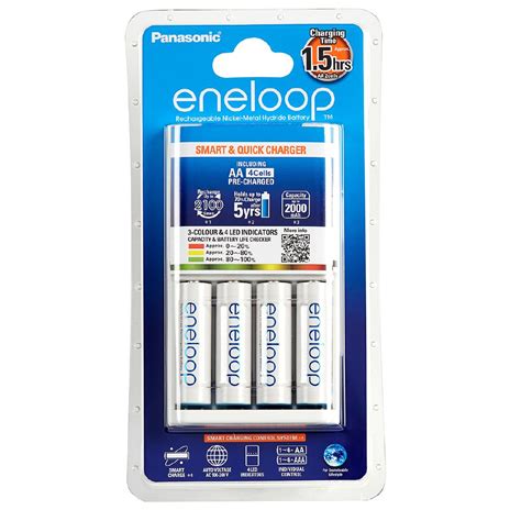 Panasonic Eneloop Aa Size Batteries 4 Pack 3 Hour Quick Charger