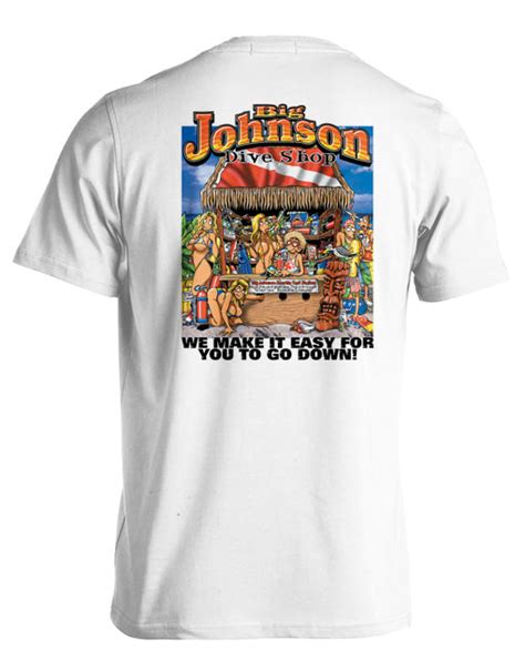 Mens Classic Big Johnson Dive Shop Sexy Funny Tee Shirt Leather Supreme