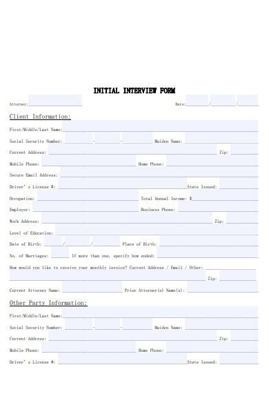 Free 52 Interview Forms In Pdf Ms Word Xls