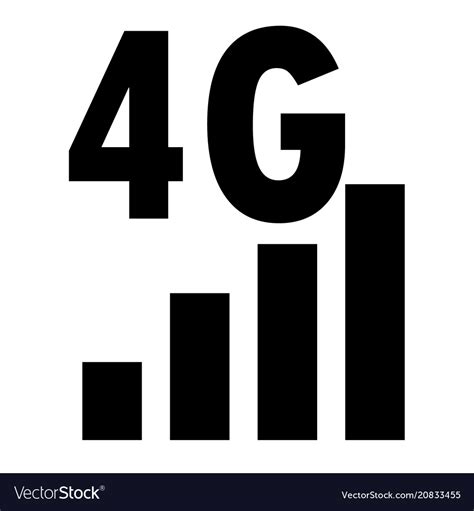 4g Network Filled Icon On White Background Flat Vector Image