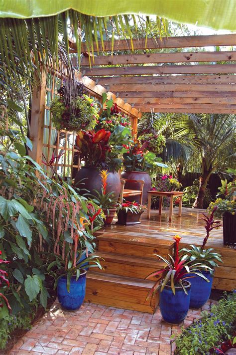 The Pergola In This Palm Beach County Garden Features Tropical