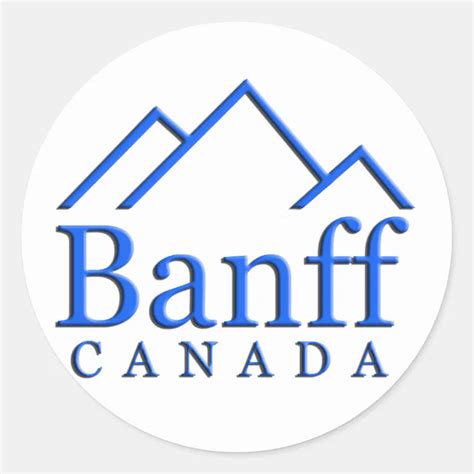 Banff National Park Logo Classic Round Sticker Zazzle