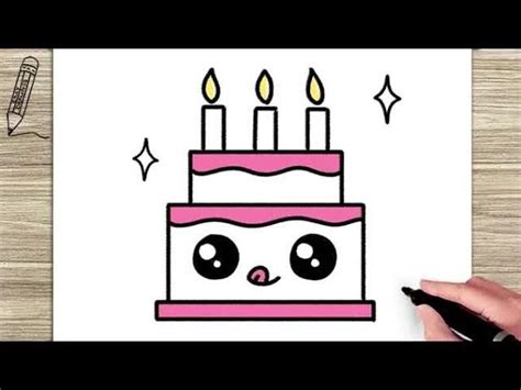 How To Draw A Simple Cute Cake Easy Drawing And Coloring Step By Step
