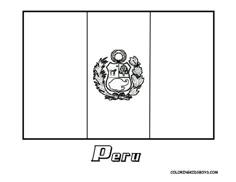La bandera del perú es una bandera rectangular formado por tres bandas verticales de igual ancho, de color rojo las laterales y de blanco la central. Peru Flag Coloring Page Free - Coloring Home