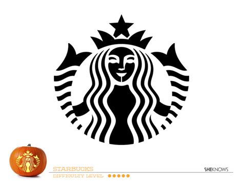 Starbucks Logo Pumpkin Carving Template Free Printable Coloring Pages