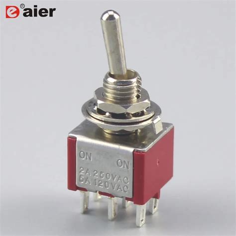 10pcs Red High Quality Toggle Switch Mini Rocker Switches Mts 202 Onon