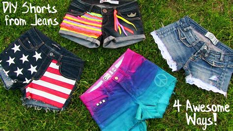 Diy Clothes 4 Diy Shorts Projects From Jeans Easy Youtube