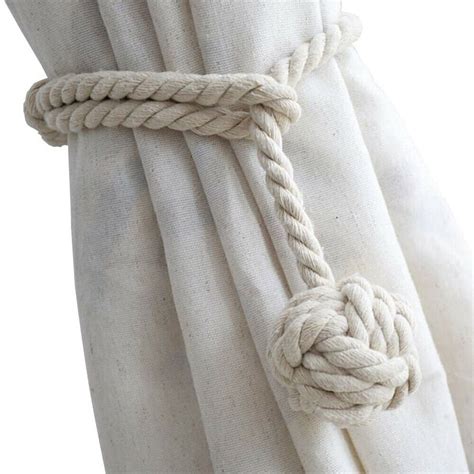 Curtain Tiebacks Handmade Curtain Holdbacks Cotton Rope Rural Knot Ball