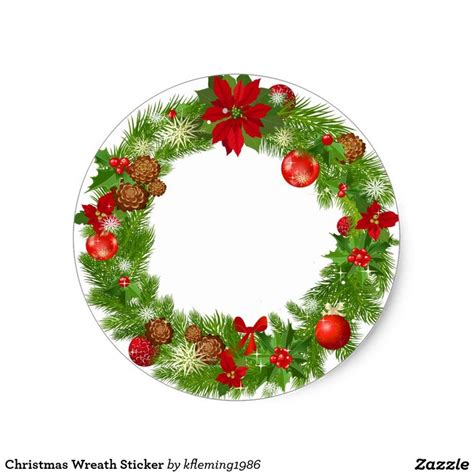 Christmas Wreath Sticker Christmas Wreaths Christmas