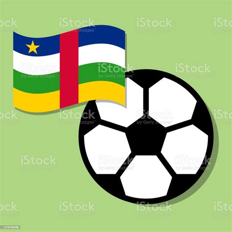 Bola Sepak Bola Dengan Bendera Republik Afrika Tengah Ilustrasi Stok