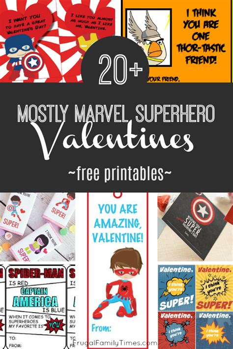 20 Mostly Marvel Superhero Valentines Free Printables Frugal
