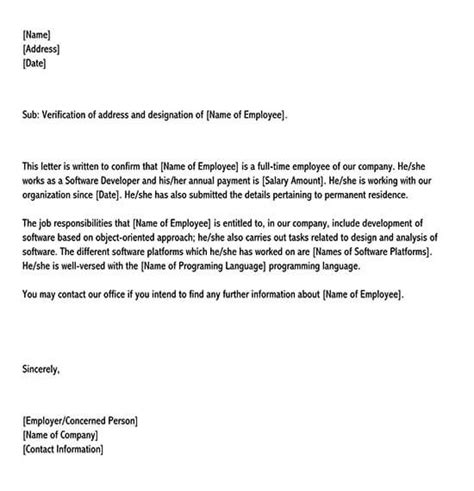 30 Best Proof Of Employment Letter Templates