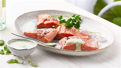 Here's how to do it. Oven-Poached Salmon Fillets with Watercress Mayonnaise | Recipe | The Fresh Market - Ingredients ...