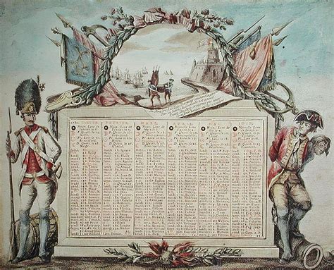Calendario Para 1780 French School Impresión De Arte