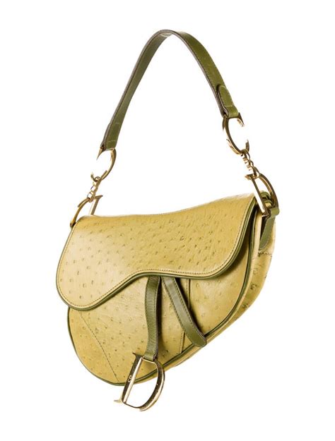 Christian Dior Ostrich Saddle Bag Handle Bags Handbags Chr23003