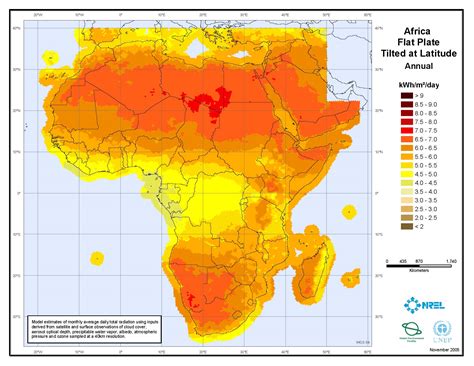 Solar Irradiation Map Of Africa 2005 Full Size