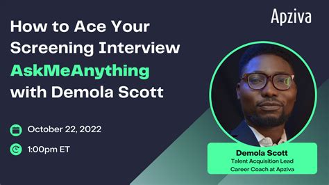 How To Ace Your Screening Interview Ama With Demola Scott Linkedin