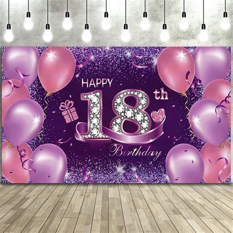 Buy Sumind Happy Birthday Party Decorations Large Fabric Pink Purple