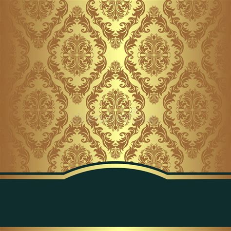 Elegant Damask Background With Golden Borders Stock Vector