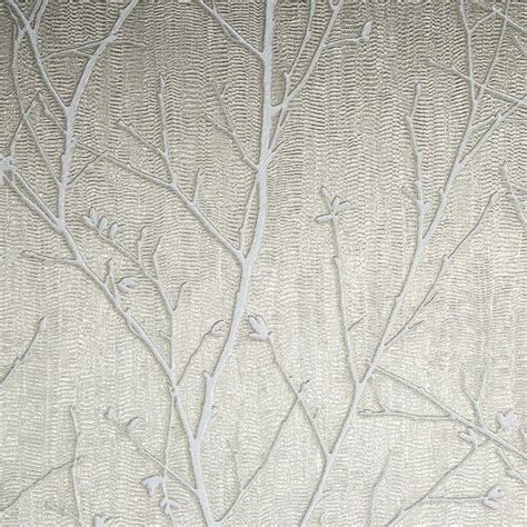 Graham And Brown Boutique Water Silk Sprig Taupe Wallpaper Wallpaper