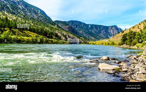Thompson River With Its Many Rapids Flowing Through The Canyon In The