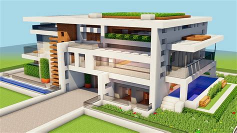 New Minecraft How To Build A Big Modern House Tutorial How To Make