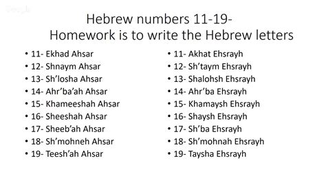 Hebrew Lesson 12 Numbers And Simple Vocabulary Youtube