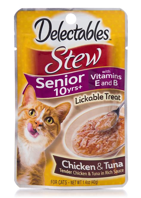 Delectables Lickable Cat Treats Stew Senior 10 Yrs Chicken And Tuna 1