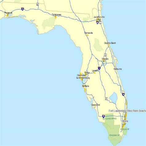 Florida Road Map Major Highways Map Florida Map Map Of Florida