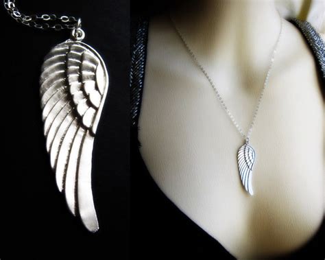 Silver Angel Wing Necklace Sterling Silver Chain