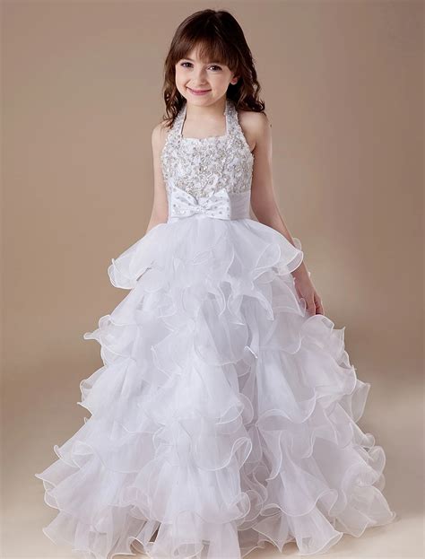 2015 New Cheap Flower Girls Pageant Dresses A Line Bow Flowers Quinceanera Dresses Sequin
