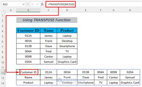 How To Transpose Column To Multiple Rows In Excel Methods