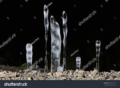 Group Ice Stalagmites Inside Abandoned Mine Stock Photo 255015142