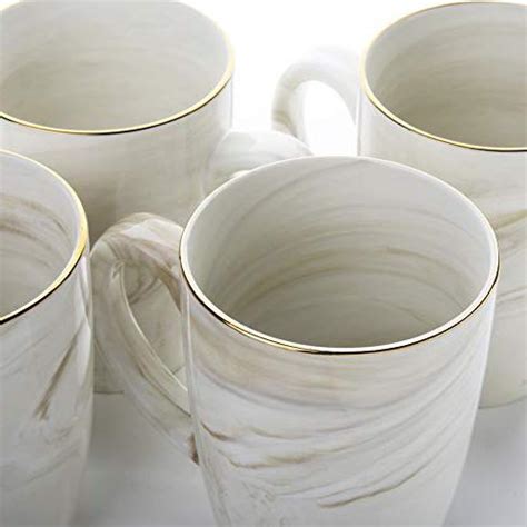 Hoomeet Oz Marble Ceramic Coffee Mugs Set