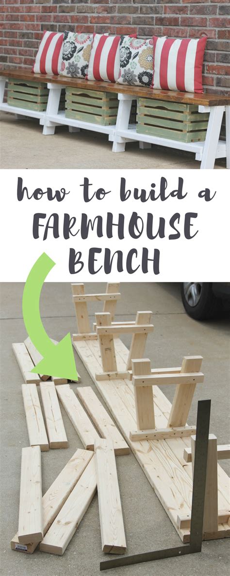 Simple Diy Farmhouse Bench Tutorial With Storage