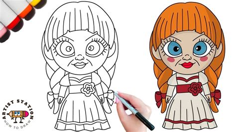 How To Draw Annabelle The Conjuring Youtube