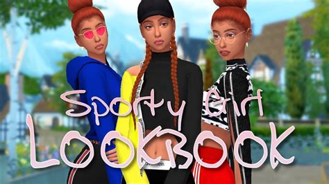 The Sims 4 Cas Sporty Girl Look Book Full Cc List Youtube